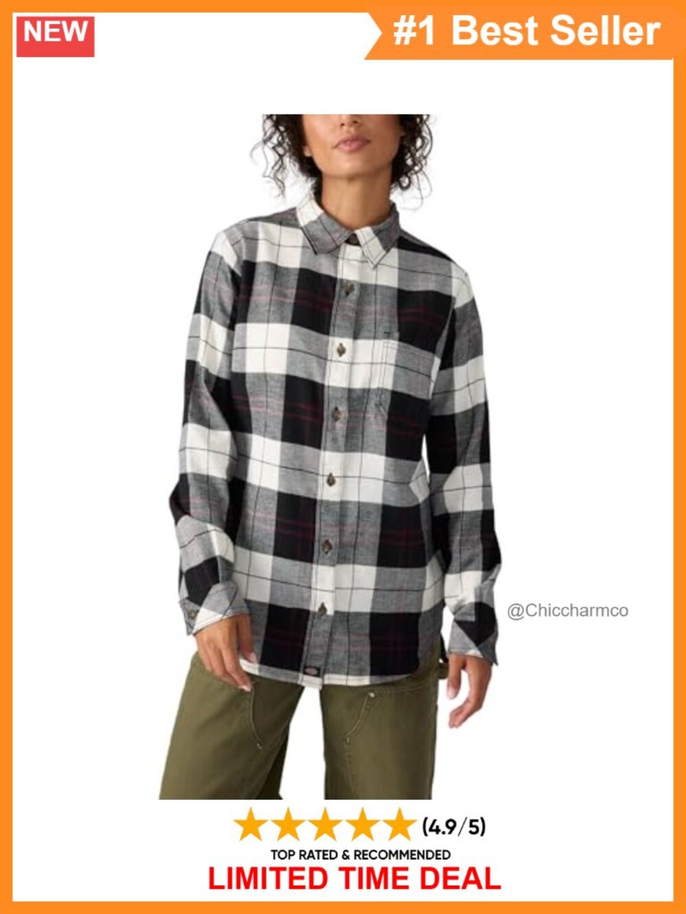 Plaid Flannel Long Sleeve Button Down Work Shirt Regular Fit